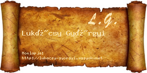 Lukácsy Györgyi névjegykártya