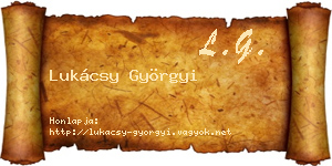 Lukácsy Györgyi névjegykártya